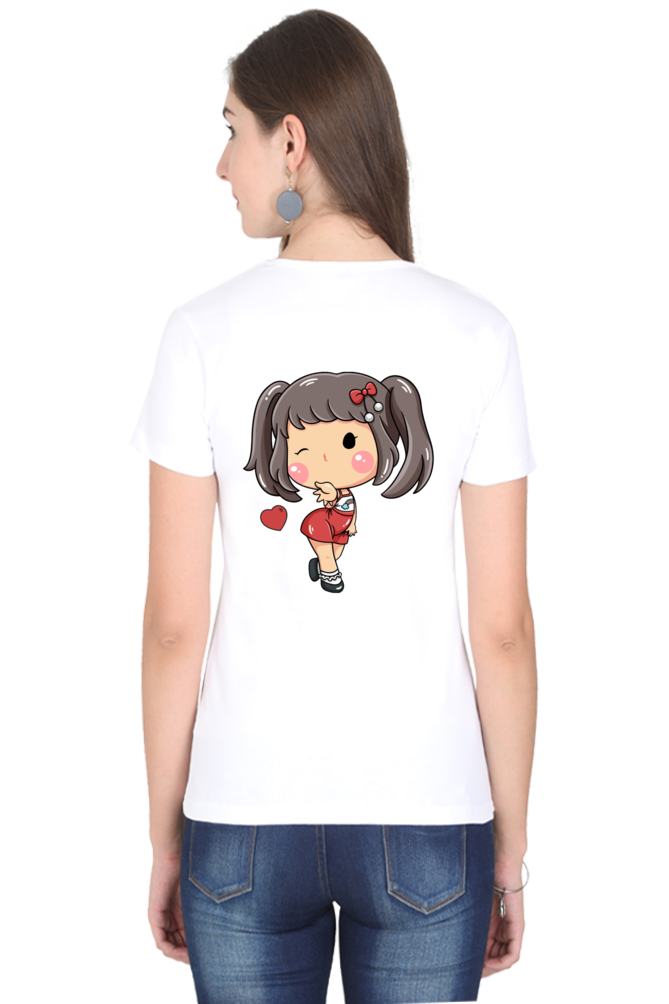 #G005 - Girls Cutie Elena Wink Tee | Front & Back | Multi Color