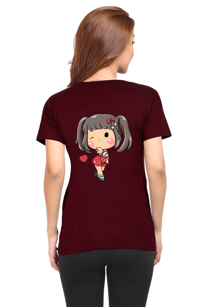 #G005 - Girls Cutie Elena Wink Tee | Front & Back | Multi Color