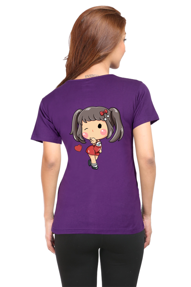 #G005 - Girls Cutie Elena Wink Tee | Front & Back | Multi Color