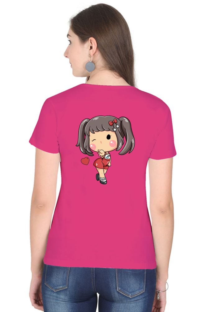 #G005 - Girls Cutie Elena Wink Tee | Front & Back | Multi Color