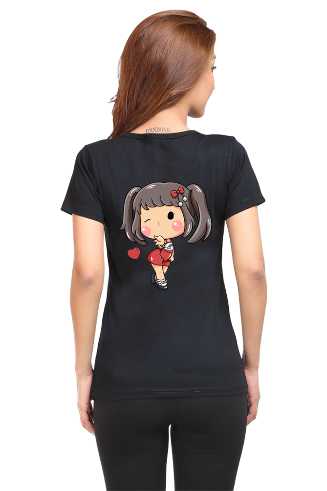 #G005 - Girls Cutie Elena Wink Tee | Front & Back | Multi Color