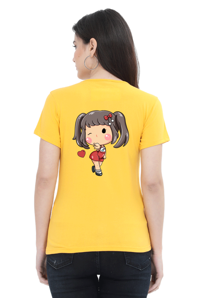 #G005 - Girls Cutie Elena Wink Tee | Front & Back | Multi Color