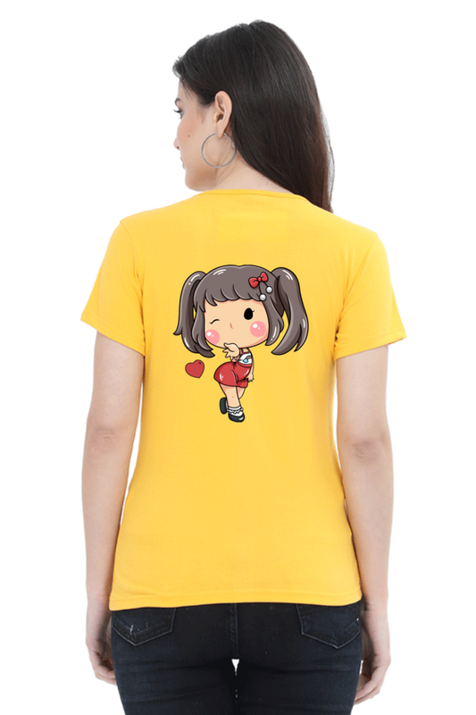 #G005 - Girls Cutie Elena Wink Tee | Front & Back | Multi Color