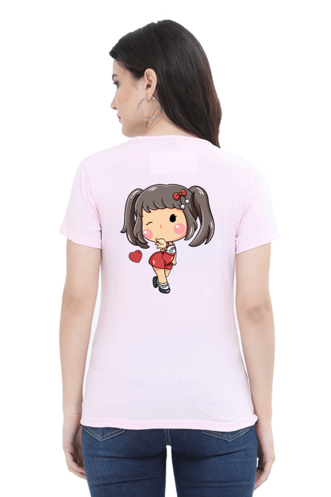 #G005 - Girls Cutie Elena Wink Tee | Front & Back | Multi Color