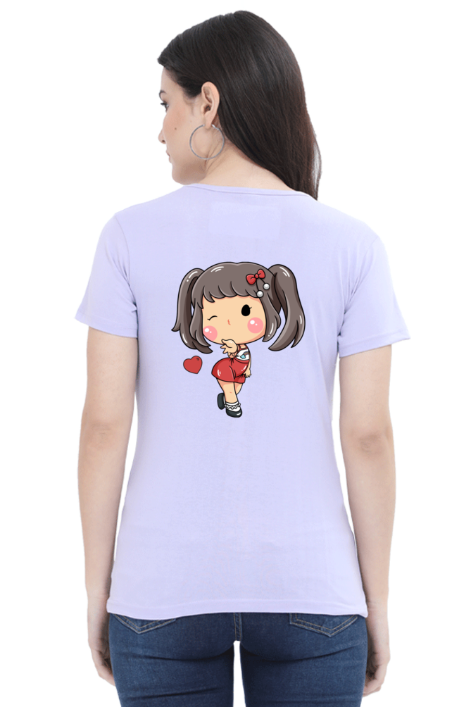 #G005 - Girls Cutie Elena Wink Tee | Front & Back | Multi Color