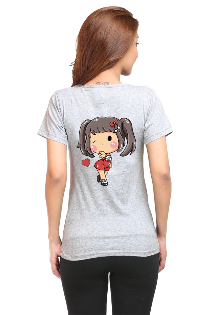 #G005 - Girls Cutie Elena Wink Tee | Front & Back | Multi Color