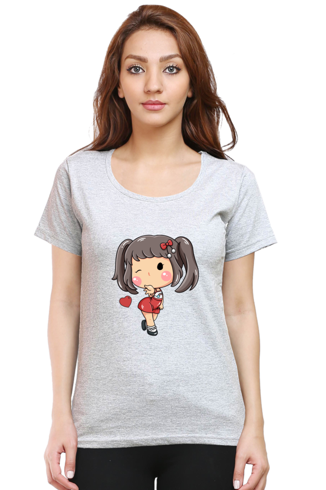 #G006 -  Girls Cutie Elena Wink Tee | Front | Multi Color