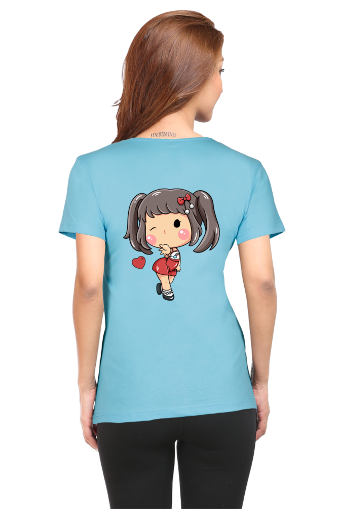 #G005 - Girls Cutie Elena Wink Tee | Front & Back | Multi Color