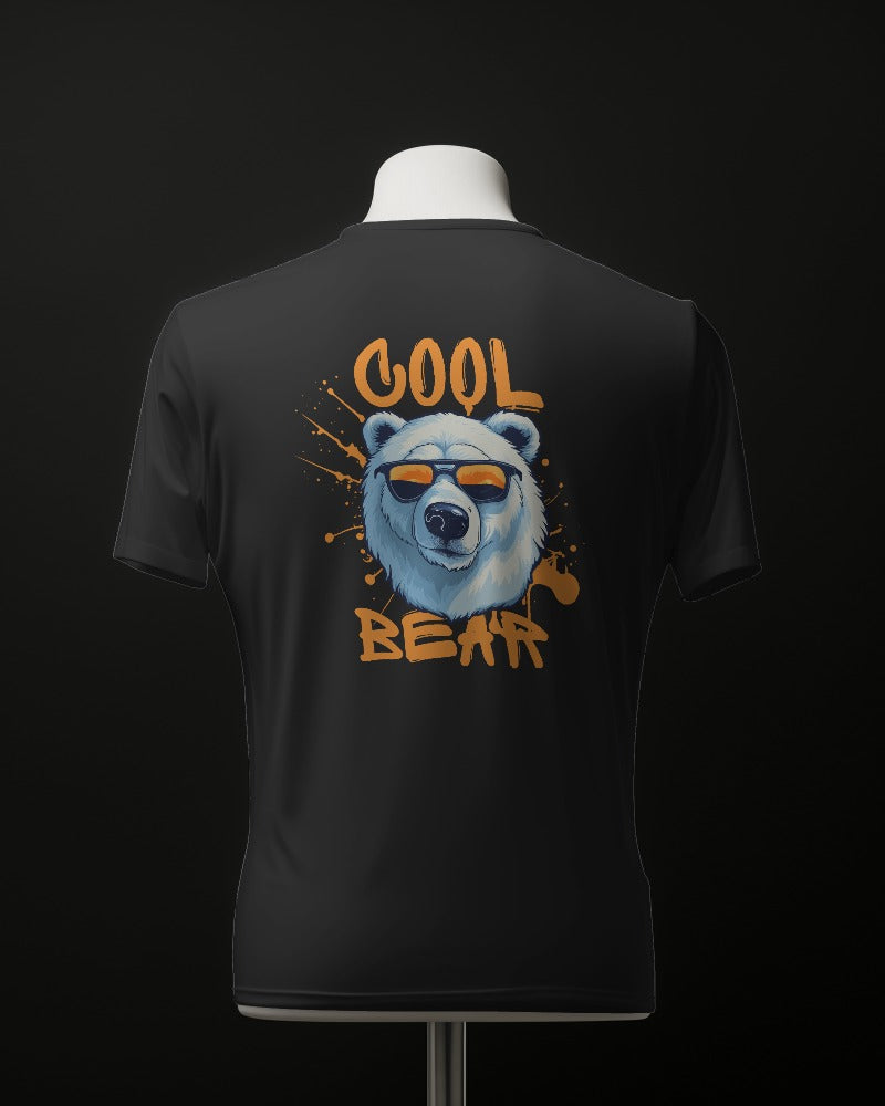 #B016 - Men's Cool Bear T-Shirt | Front & Back | Dark Edition