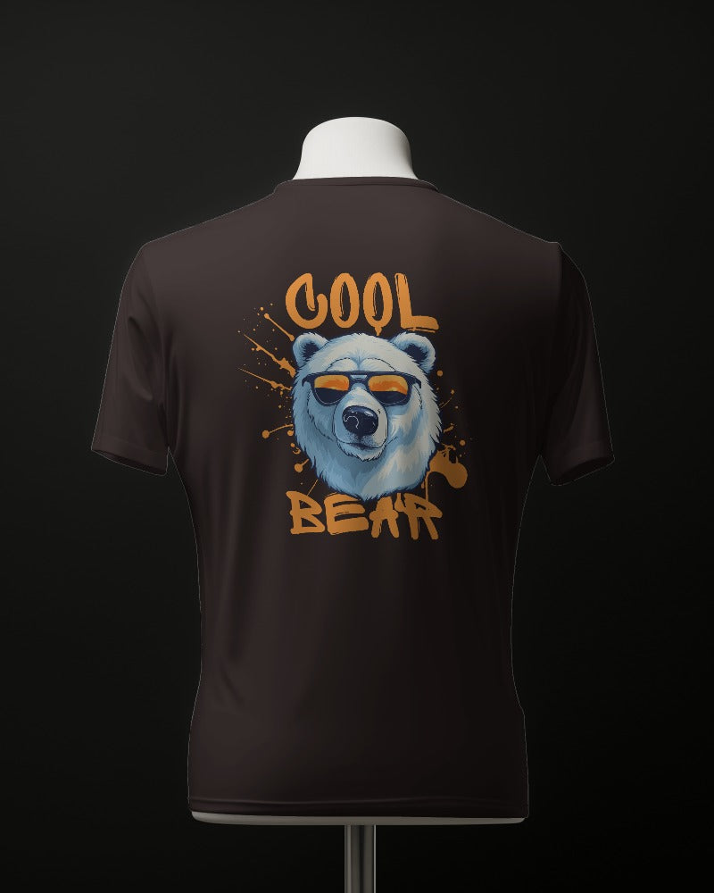 #B016 - Men's Cool Bear T-Shirt | Front & Back | Dark Edition