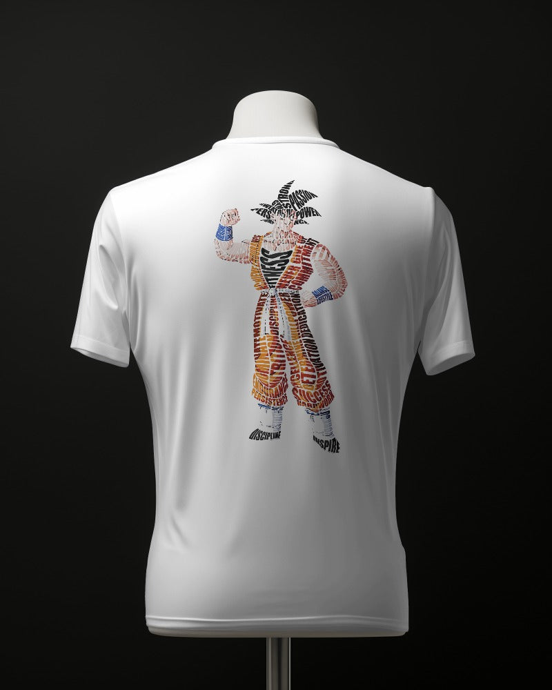 #B051 - Goku Winning Pose Typography Tee: Sophisticated Slogan Edition