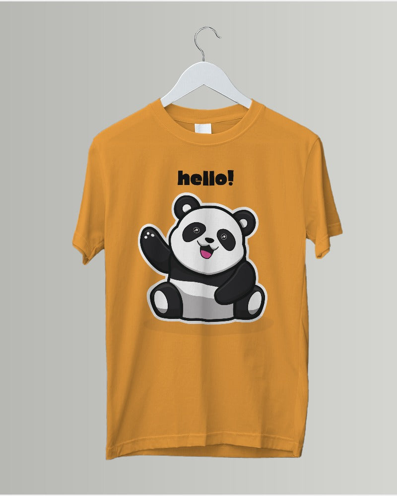 #G011 - Cute Panda Hello Tee: Women's Casual Chic Must-Have!