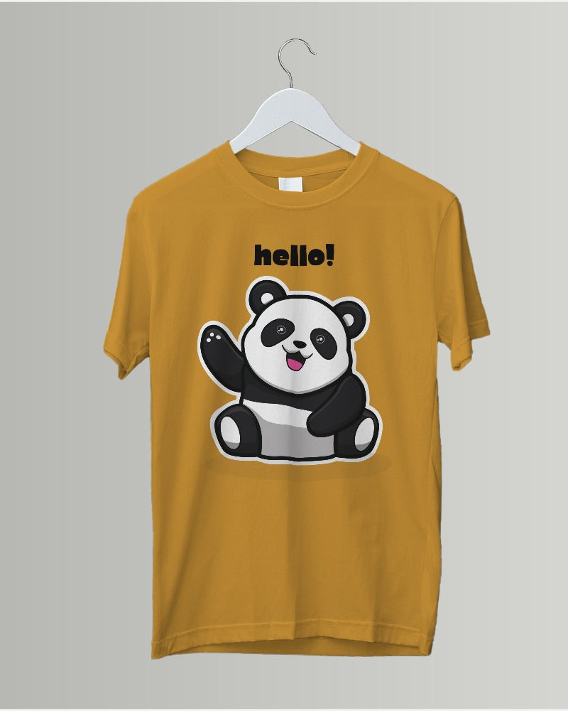 #G011 - Cute Panda Hello Tee: Women's Casual Chic Must-Have!