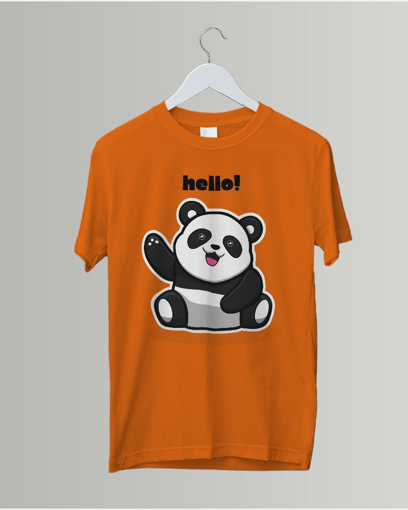 #G011 - Cute Panda Hello Tee: Women's Casual Chic Must-Have!