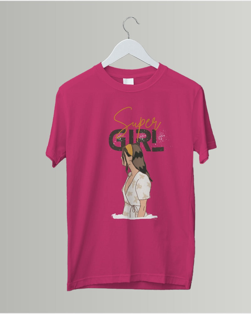 #G014 - Super Girl Pose Tee: Embrace Your Inner Heroine!