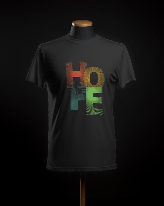 #B014 - Men's Stylish Typo Hope T-Shirt | Front