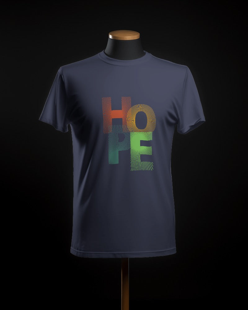 #B014 - Men's Stylish Typo Hope T-Shirt | Front